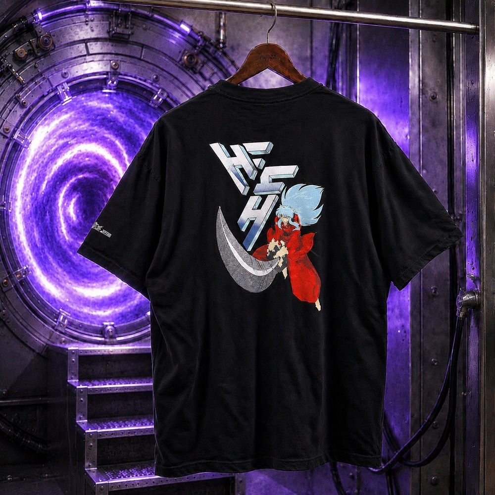 Hypland x Inuyasha Anime Graphic Tee Black Mens Size Medium Streetwear Back Hit